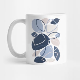 Blue, Grey, Mid Century Modern Abstract 23 Mug